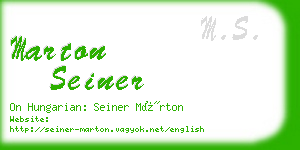 marton seiner business card